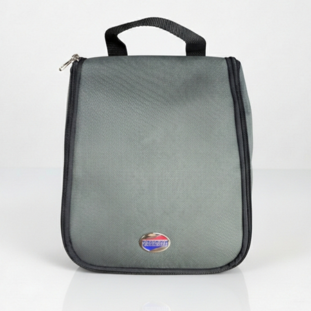 American Tourister 9x8x3" Travel Tote Toiletry Case Dopp Kit Zip Around Bag Hang
